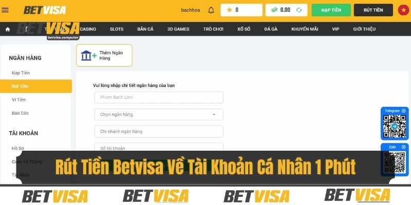 rút tiền Betvisa